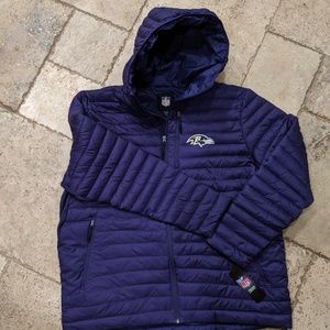 NWT NFL Baltimore Ravens G-III Men's Hooded Puffer